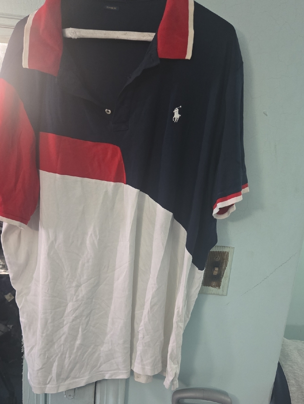 Ralph Lauren Men’s Navy, Red & White Block Polo